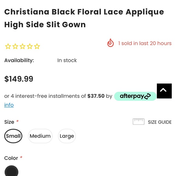 Black lace high side slit gown - Picture 3 of 4